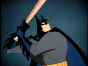 "Man" държи "bat", показвайки произхода на човека-бухалка.